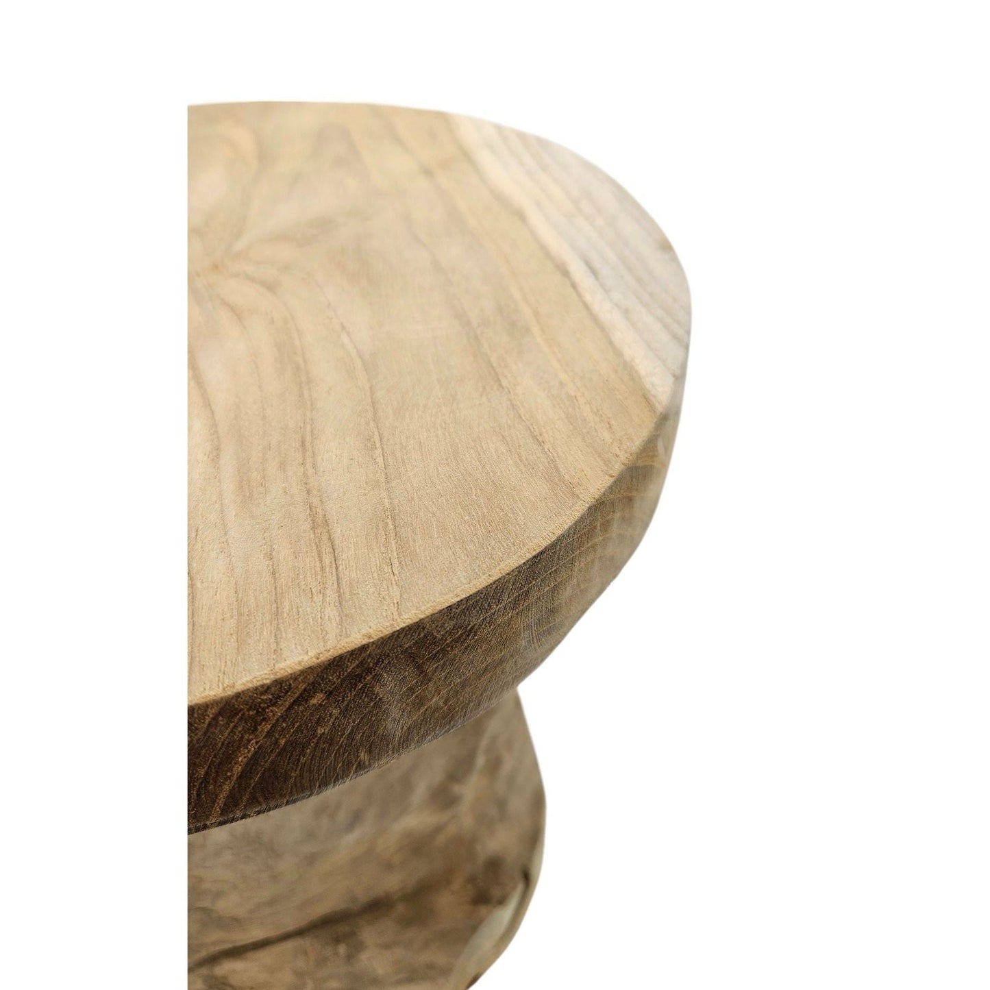 Beistelltisch Teakholz Tisch Natur rund Dekotisch Pflanzentisch Braun Holz Ø25cm