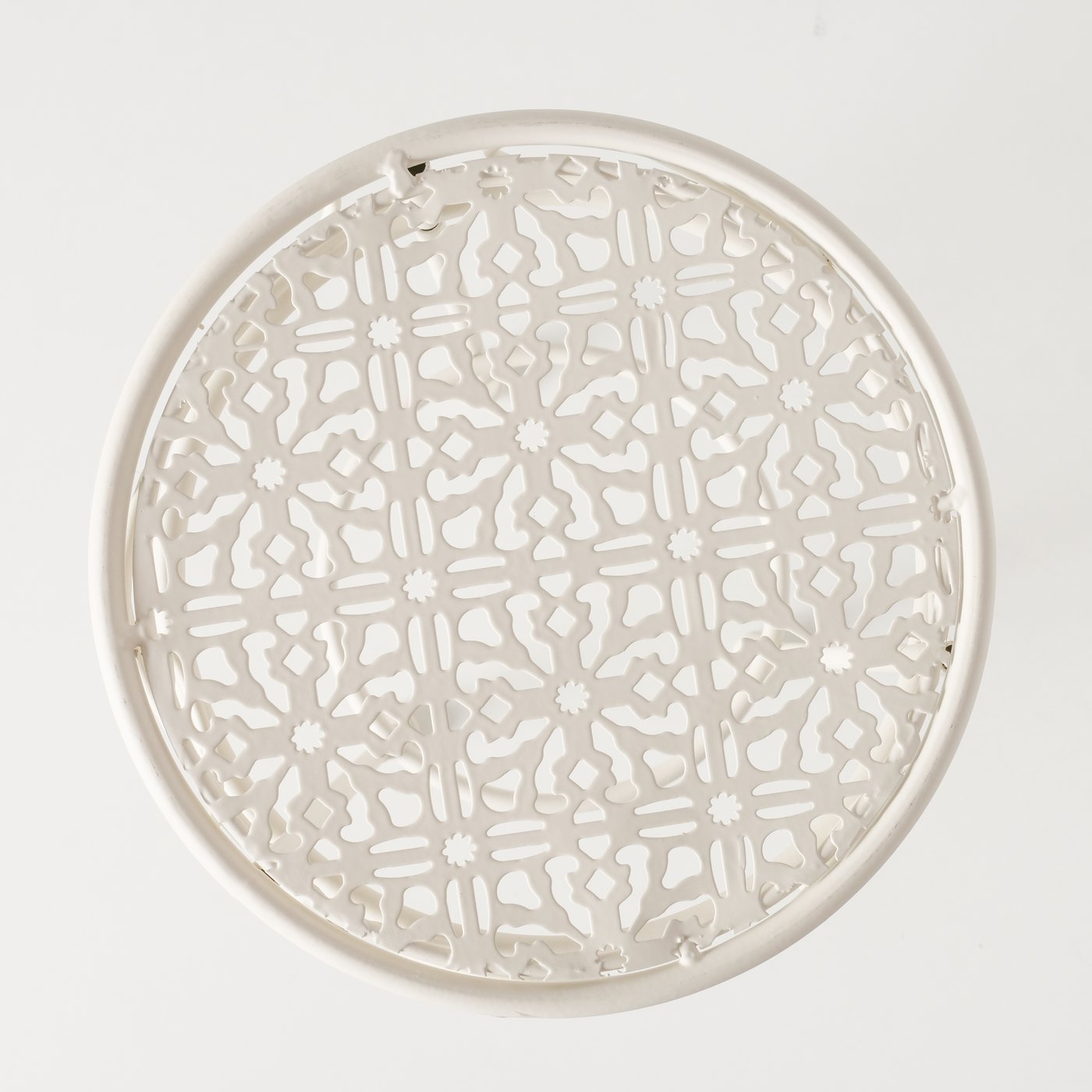 Hoher Beistelltisch weiß Metall Telefontisch Pflanzentisch Blumenständer Tisch