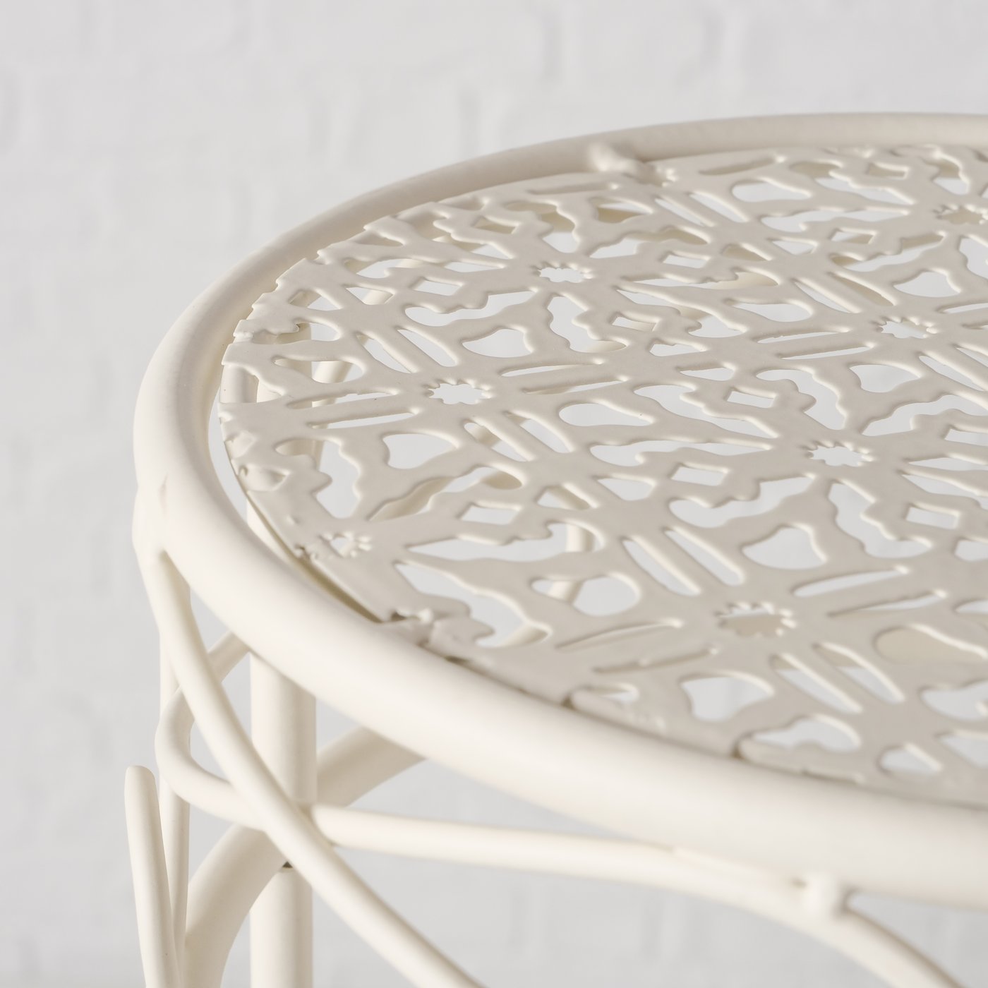 Hoher Beistelltisch weiß Metall Telefontisch Pflanzentisch Blumenständer Tisch