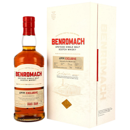 Benromach 22 2003/2025 - Wu Dram Clan + Kirsuberjaviskí - 1. fylling Bourbon og Sherry tunnur