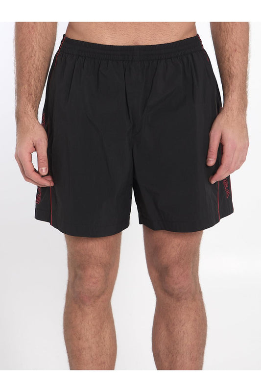 Bermuda shorts with red logo