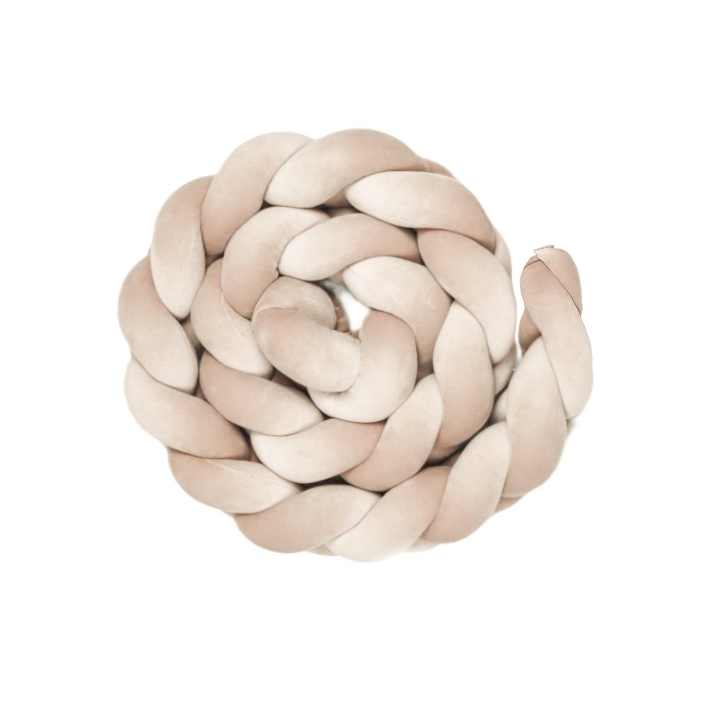 Bettschlange geflochten Velours – Bettumrandung für Schutz, Geborgenheit & Komfort