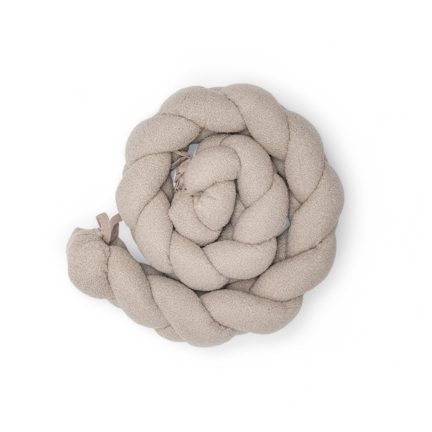 Bettschlange geflochten Teddystoff Bouclé – Kuschelige Bettumrandung