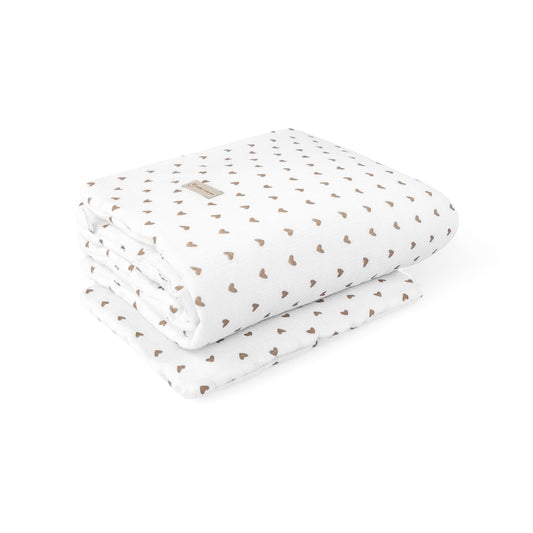 Bettwäsche gebrauchsfertig Musselin Herzen braun – Weich & Atmungsaktiv
