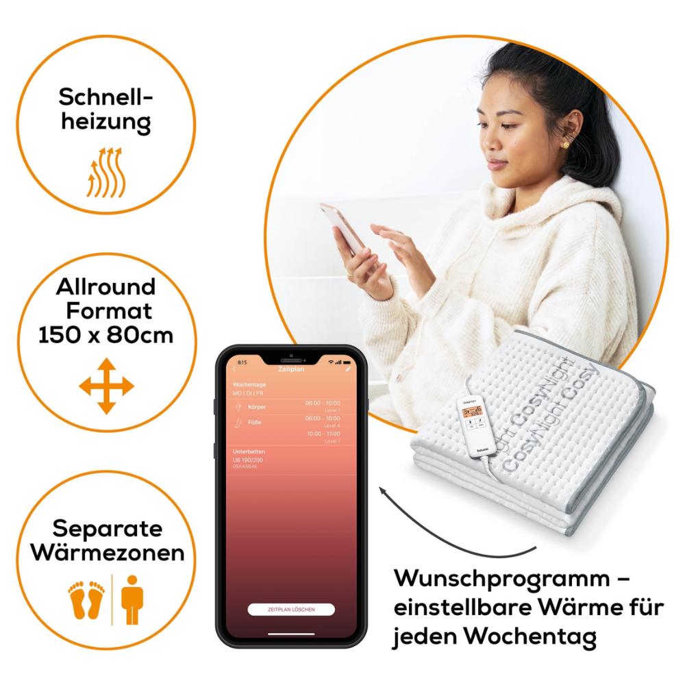 Auslaufartikel: Beurer Komfort-Wärmeunterbett UB 190 CosyNight | Packung (1 Stück)