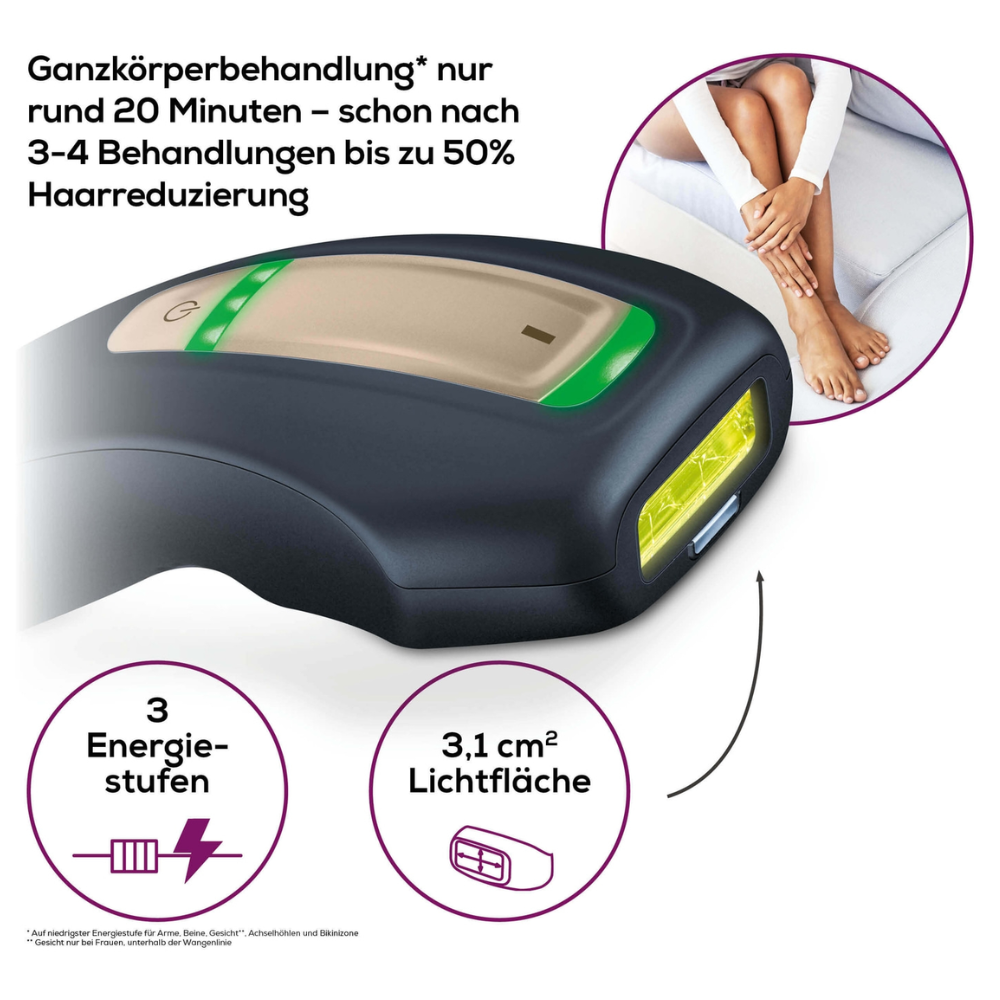 Auslaufartikel: Beurer dauerhafte Haarentfernung IPL Pure Skin Pro Black | Packung (1 Stück)
