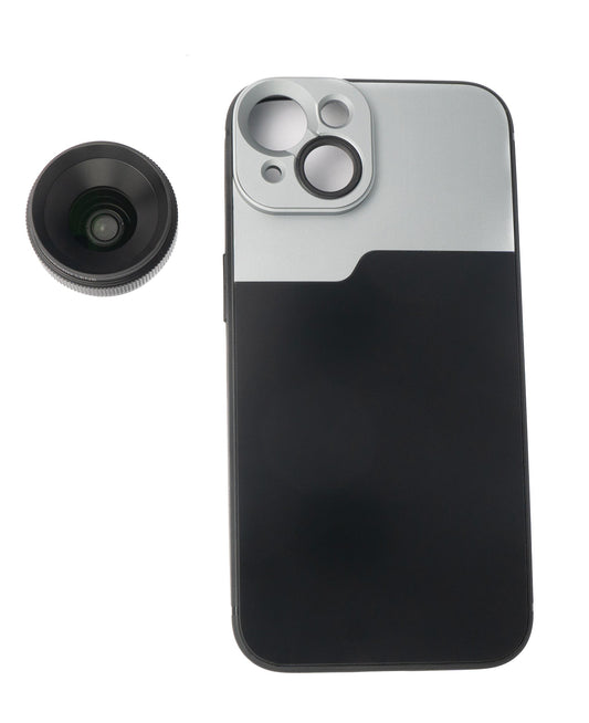 SYSTEM-S Macro linsa 1.1x til 2.8x sía með hulstri í svörtu fyrir iPhone 13