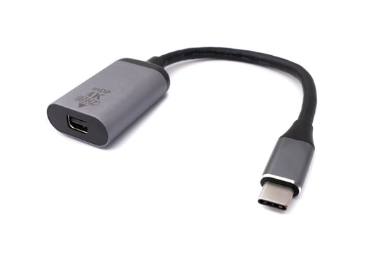 SYSTEM-S DisplayPort snúra 20 cm Mini DP kvenkyns í USB 3.1 Tegund C karlkyns í gráu