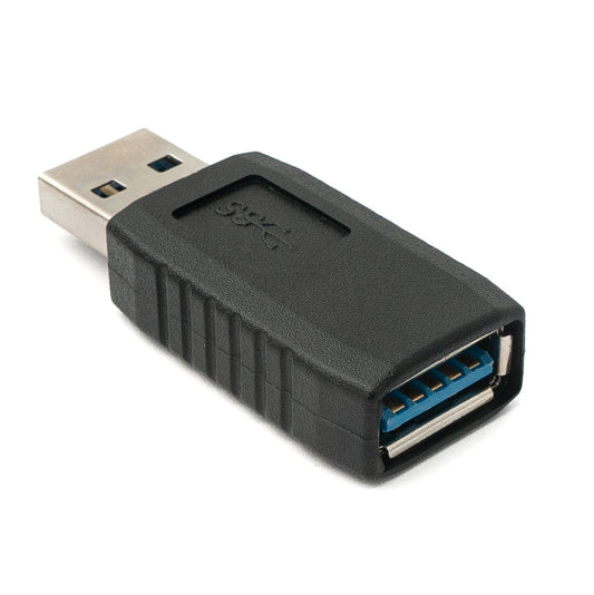 SYSTEM-S USB 3.0 millistykki af gerð A karlkyns í kvenkyns snúru í svörtu