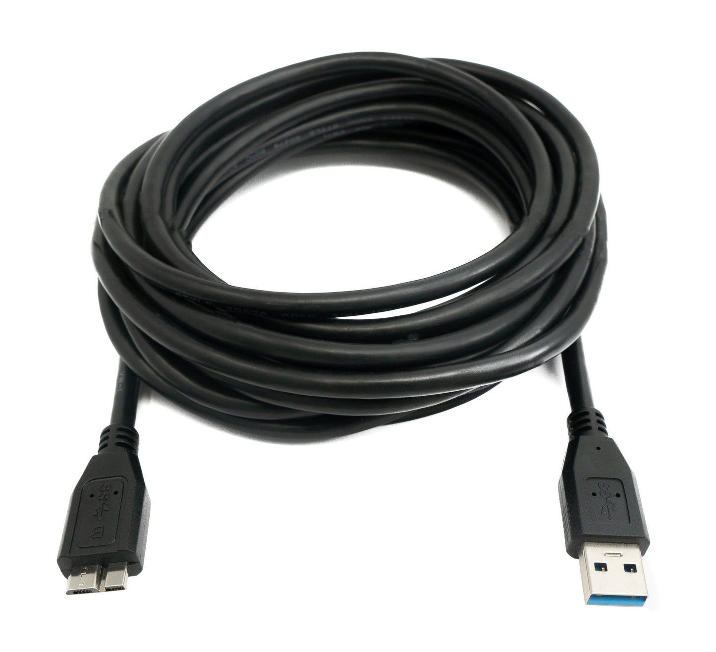 SYSTEM-S USB 3.0 snúra 5 m Micro B tengi í Type A tengi í svörtu