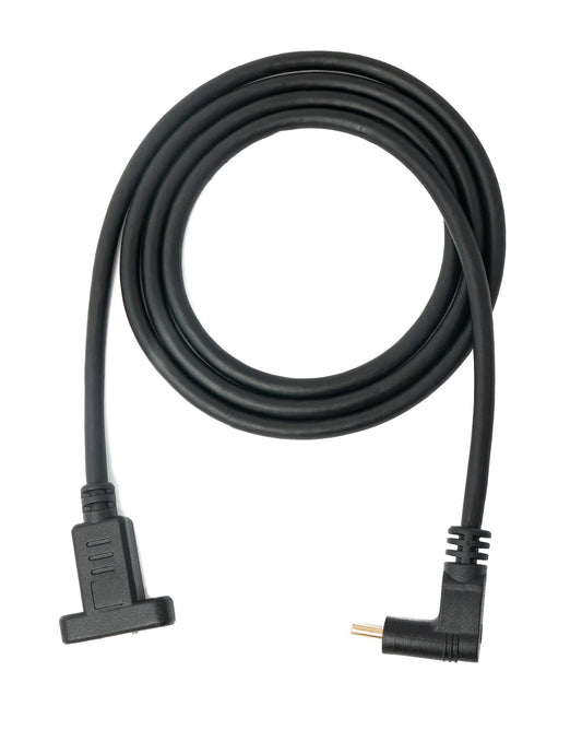 SYSTEM-S USB 3.1 Kabel 100 cm Typ C Stecker zu Buchse Schraube Winkel in Schwarz