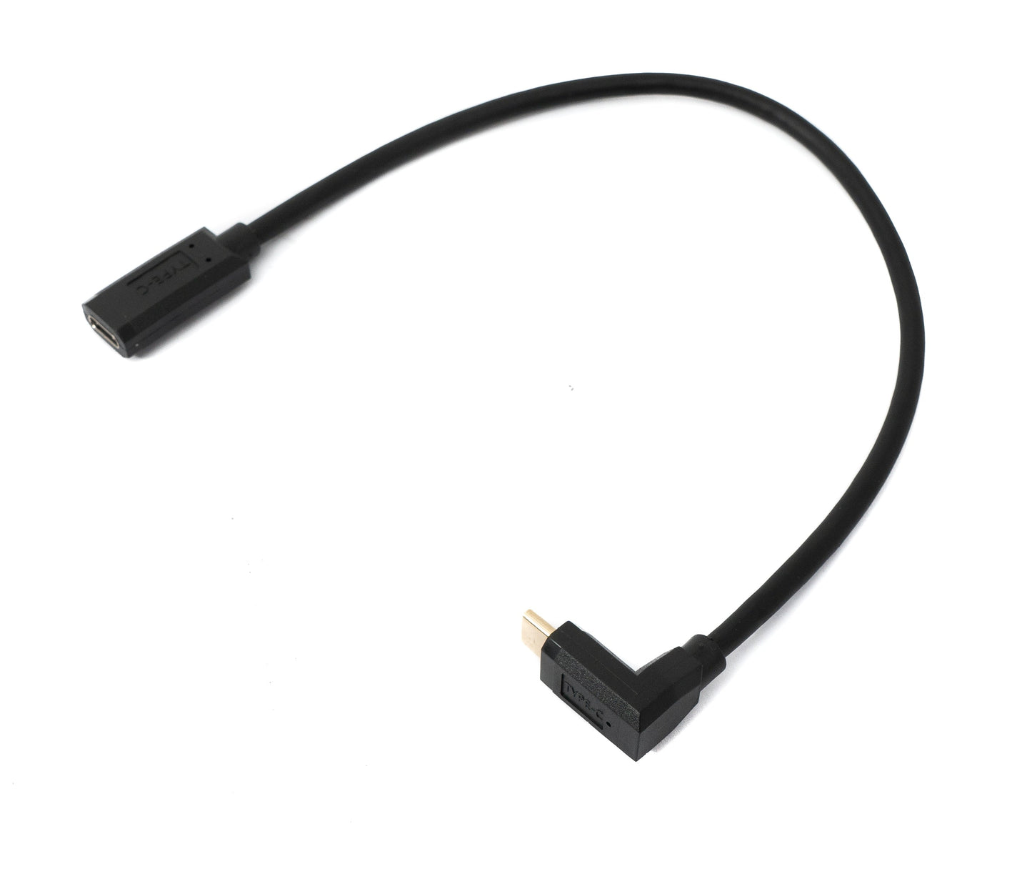 SYSTEM-S USB 3.1 Gen 2 cable 30 cm Type C male to female angled in black