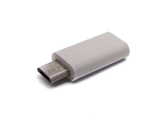 SYSTEM-S USB 3.1 millistykki af gerðinni C kvenkyns í 2.0 Micro B karlkyns snúra í hvítu