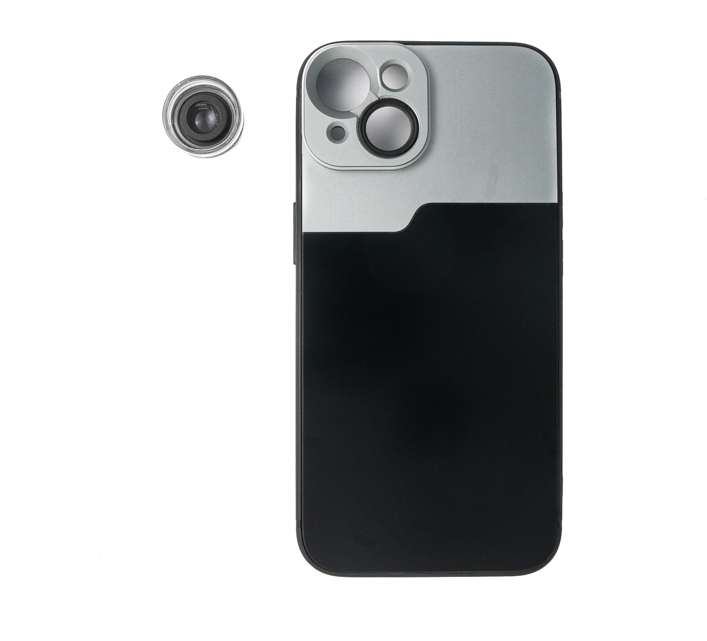 SYSTEM-S Makro Linse 30x Mikroskop Filter mit Hülle in Schwarz für iPhone 13