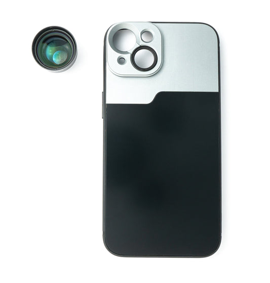 SYSTEM-S Zoom Linse 3x Tele Objektiv Filter mit Hülle in Schwarz für iPhone 13