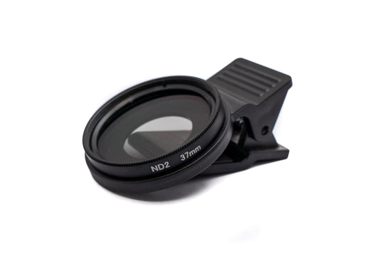 SYSTEM-S ND2 Lens 37 mm Neutral Density Gray Filter with Clip for Smartphones in Black