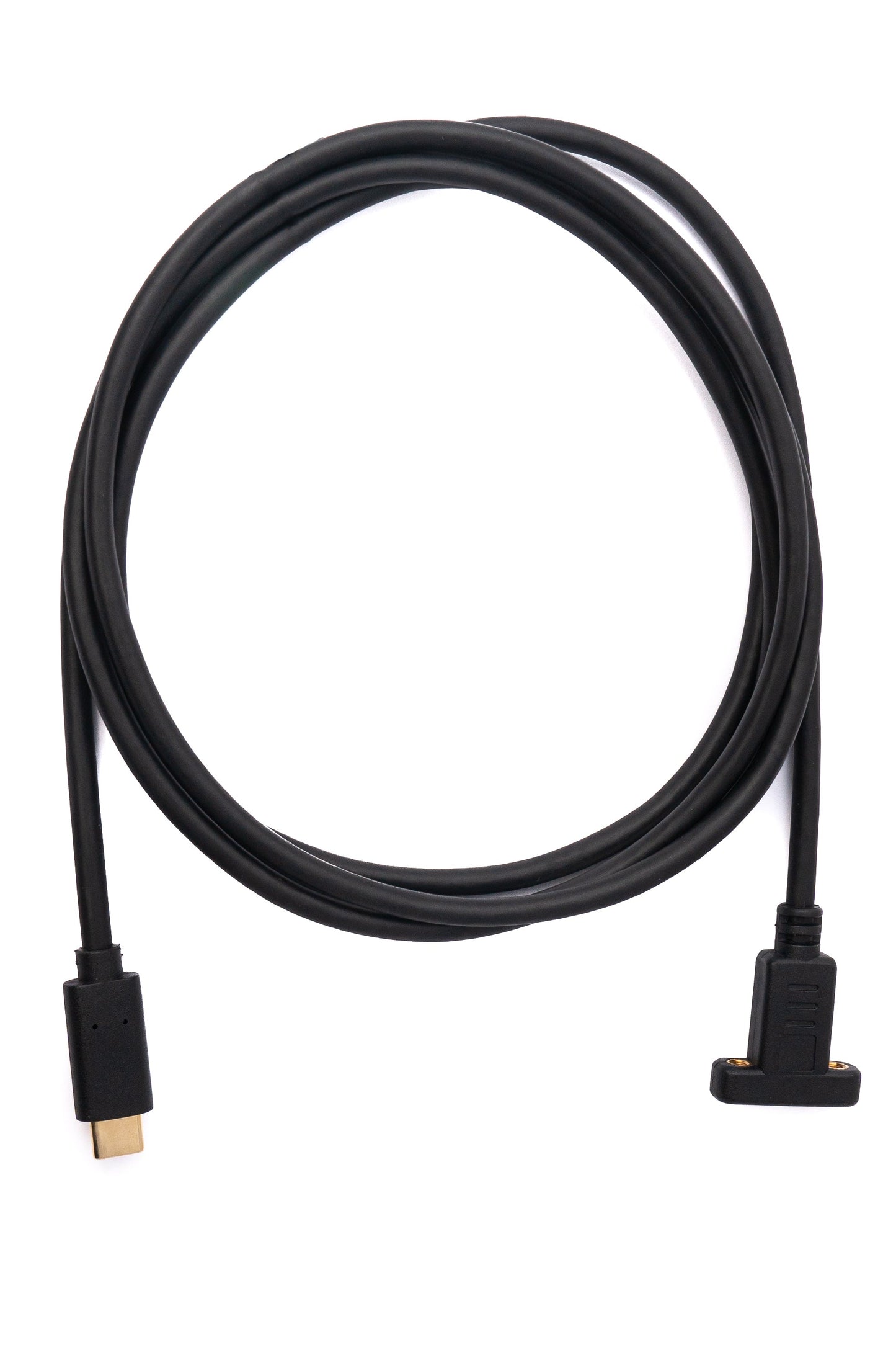 SYSTEM-S USB 3.1 Kabel 180 cm Typ C Stecker zu Buchse Schraube in Schwarz