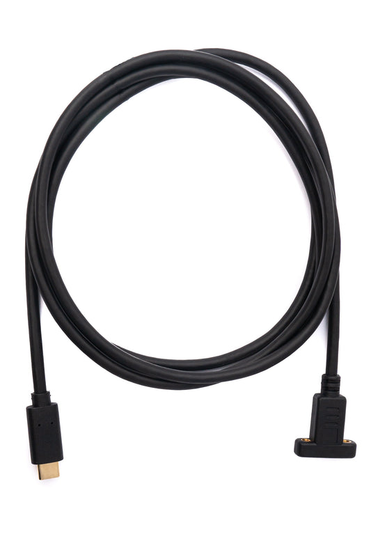 SYSTEM-S USB 3.1 Kabel 180 cm Typ C Stecker zu Buchse Schraube in Schwarz