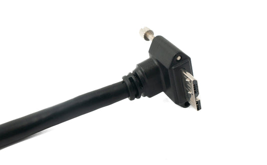 SYSTEM-S USB 3.0 Kabel 30 cm Micro B Stecker zu A Stecker Schraube Winkel Schwarz
