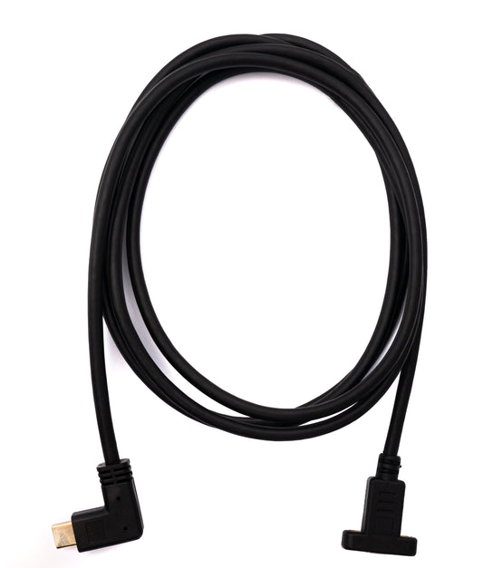 SYSTEM-S USB 3.1 cable 180 cm Type C male to female screw angle in black