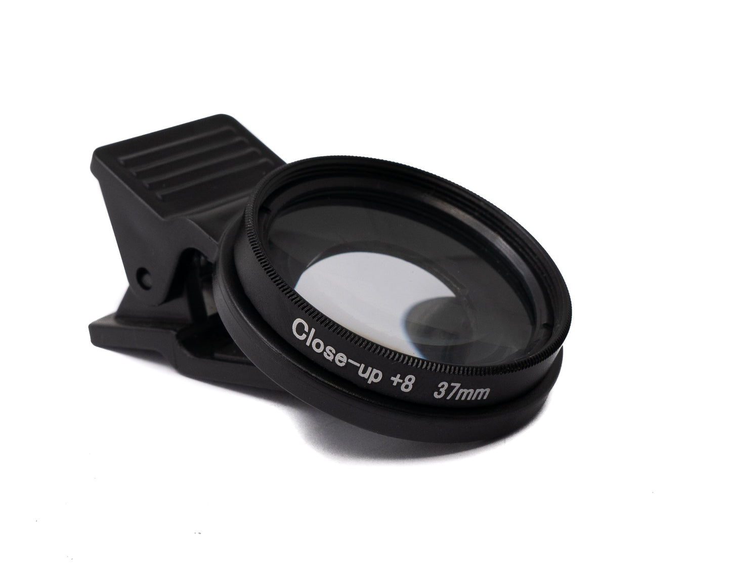 SYSTEM-S Makro Linse +8 Zoom Close Up Filter mit Clip in Schwarz