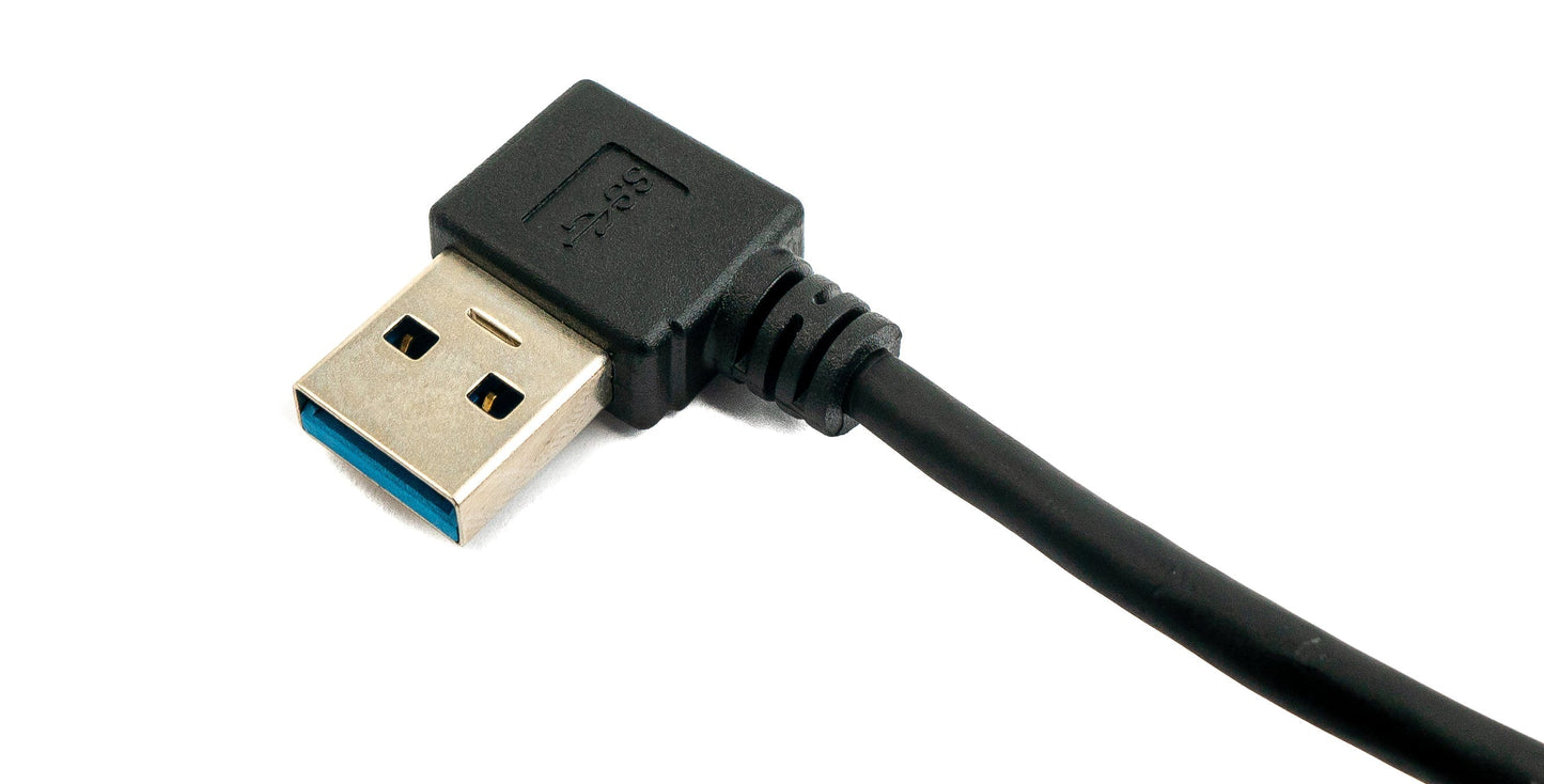 SYSTEM-S USB 3.1 cable 1 m Type C male to Type A male angled in black