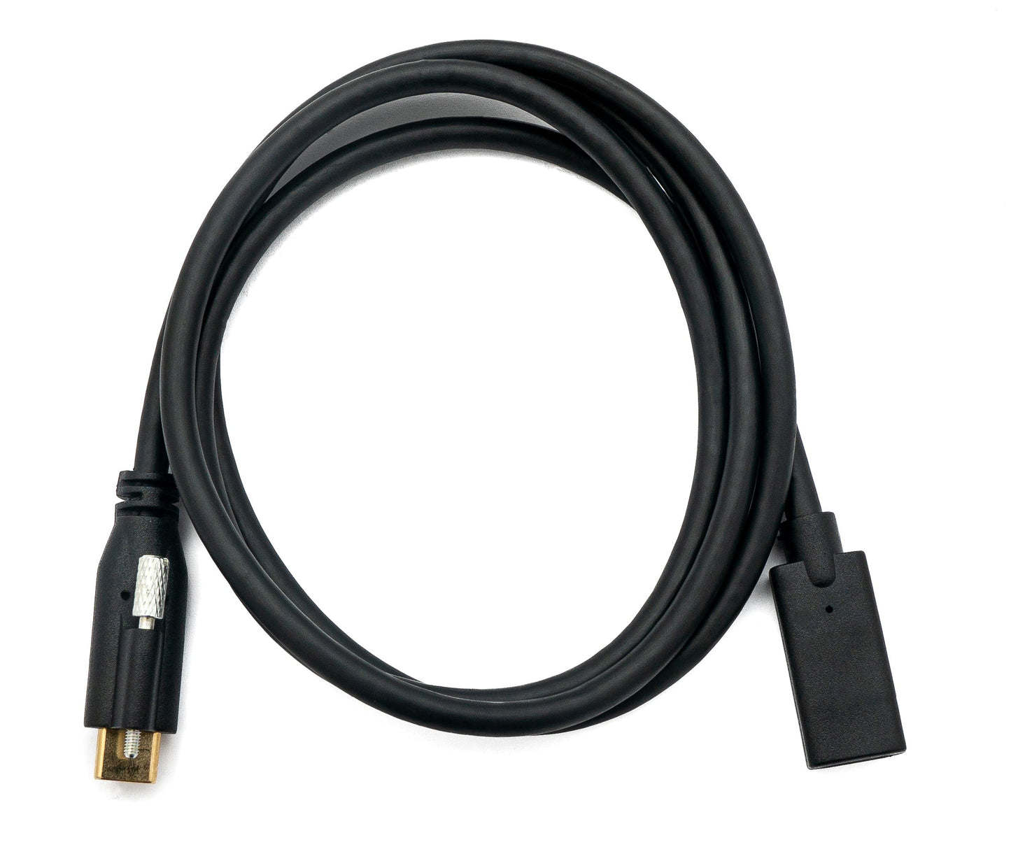 SYSTEM-S USB 3.1 snúra 100 cm Tegund C karlkyns í kvenkyns skrúfanleg svart
