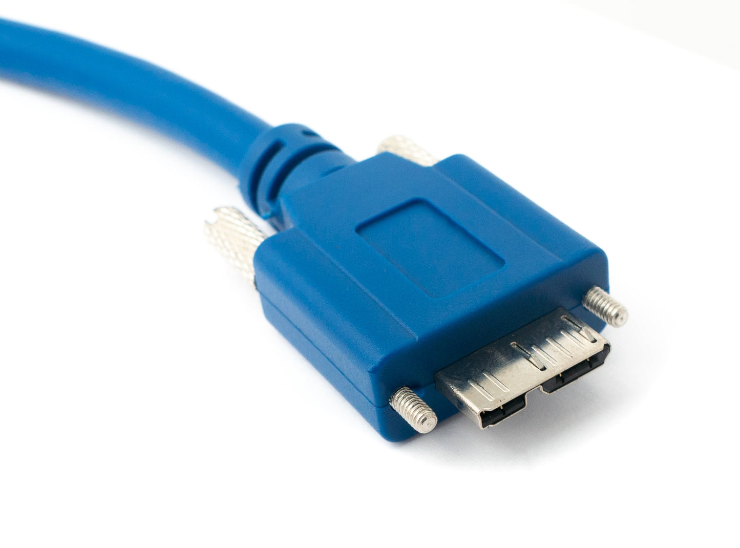 SYSTEM-S USB 3.0 Kabel 100 cm Micro B Stecker zu Typ A Stecker Schraube in Blau