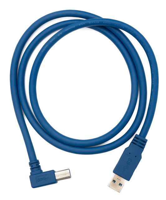 SYSTEM-S USB 3.0 snúra 1,8 m karlkyns tengi af gerð B í karlkyns tengi af gerð A, blár á ská