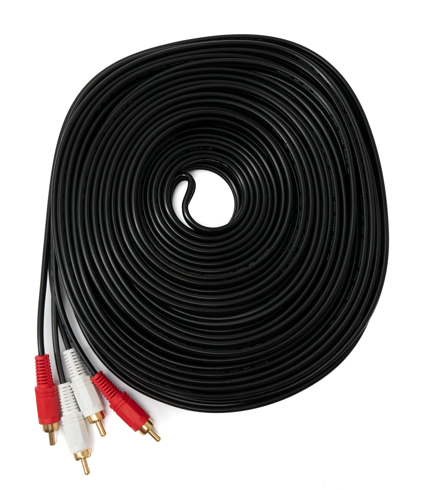 SYSTEM-S Cinch 2 RCA cable 20 m male to male stereo AV in black