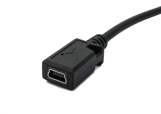SYSTEM-S USB 2.0 Kabel 120 cm Micro B Stecker zu Mini B Buchse Spirale in Schwarz