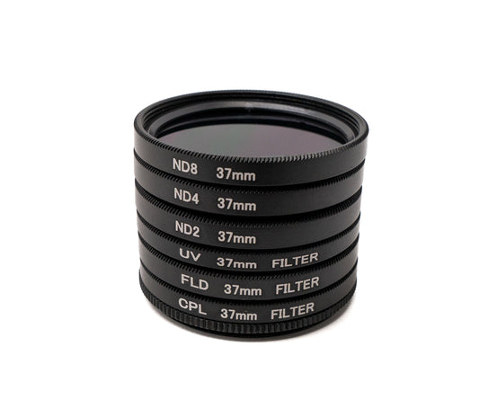 SYSTEM-S Filter 3 ND UV CPL FLD Set 37 mm Linse Kit mit Abdeckung Clip Taschen in Schwarz