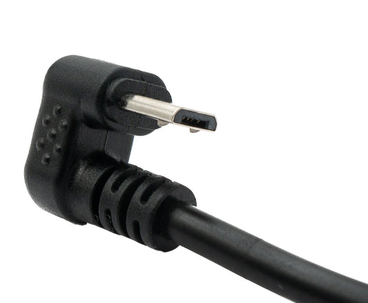 SYSTEM-S USB 2.0 snúra 30 cm Micro B tengi í Type A tengi 180° horn svart