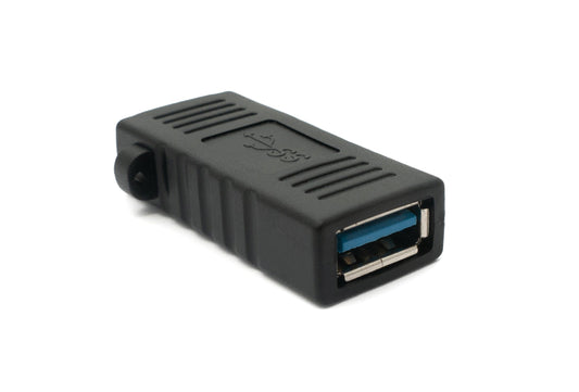 SYSTEM-S USB 3.0 millistykki af gerð A, kvenkyns í kvenkyns snúru, svört