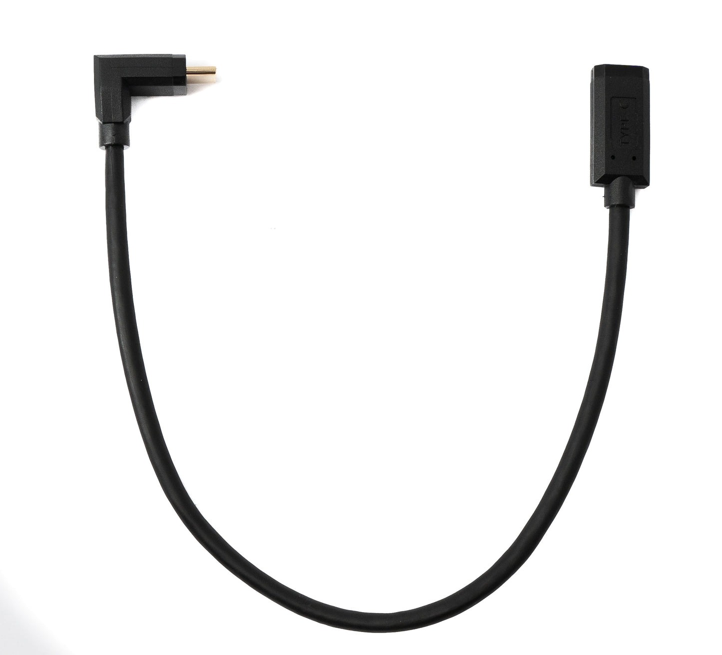 SYSTEM-S USB 3.1 Gen 2 cable 30 cm Type C male to female angled in black