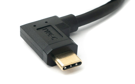 SYSTEM-S USB 3.1 cable 1.8 m Type C male to female screw angle in black