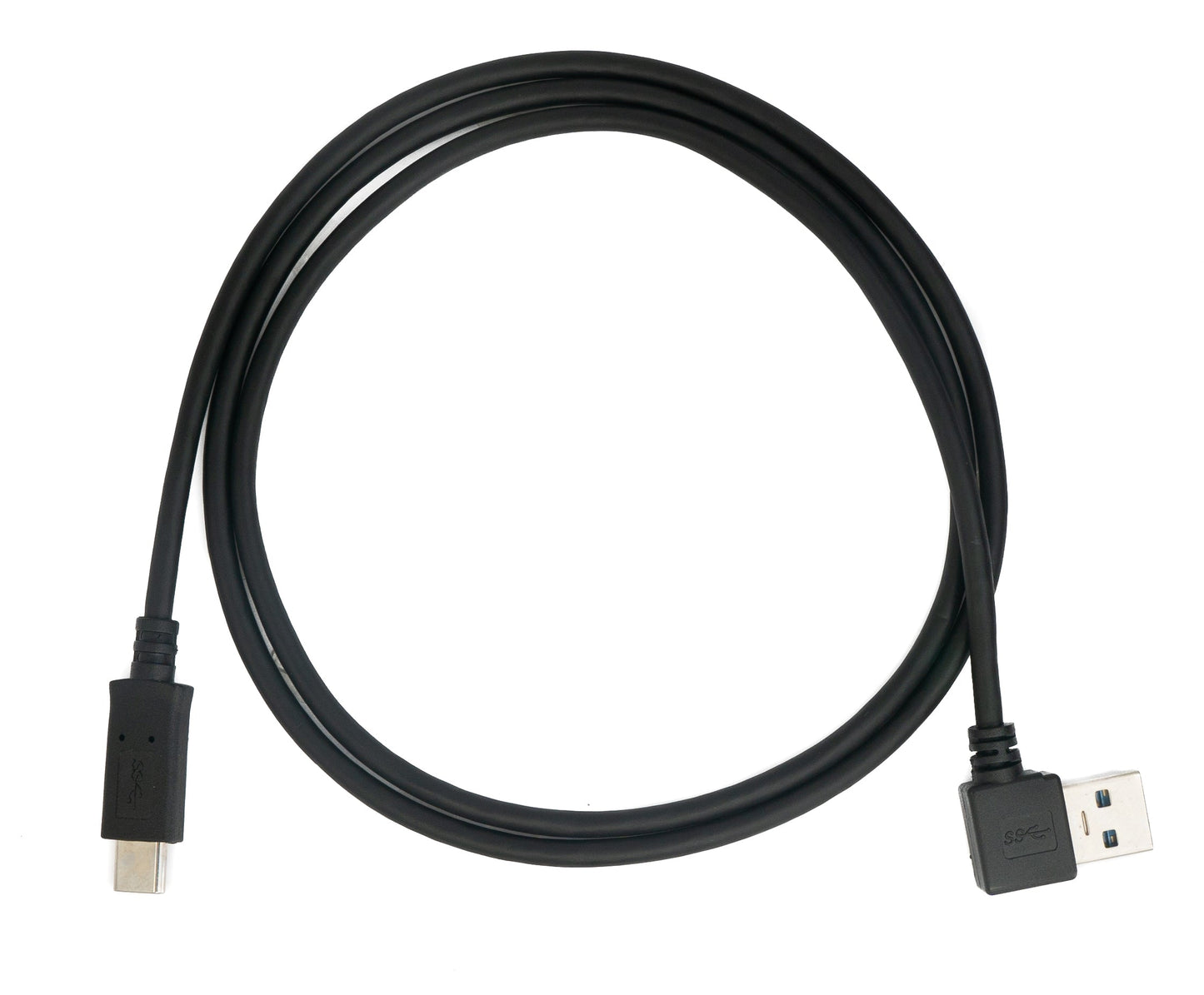 SYSTEM-S USB 3.1 cable 1 m Type C male to Type A male angled in black
