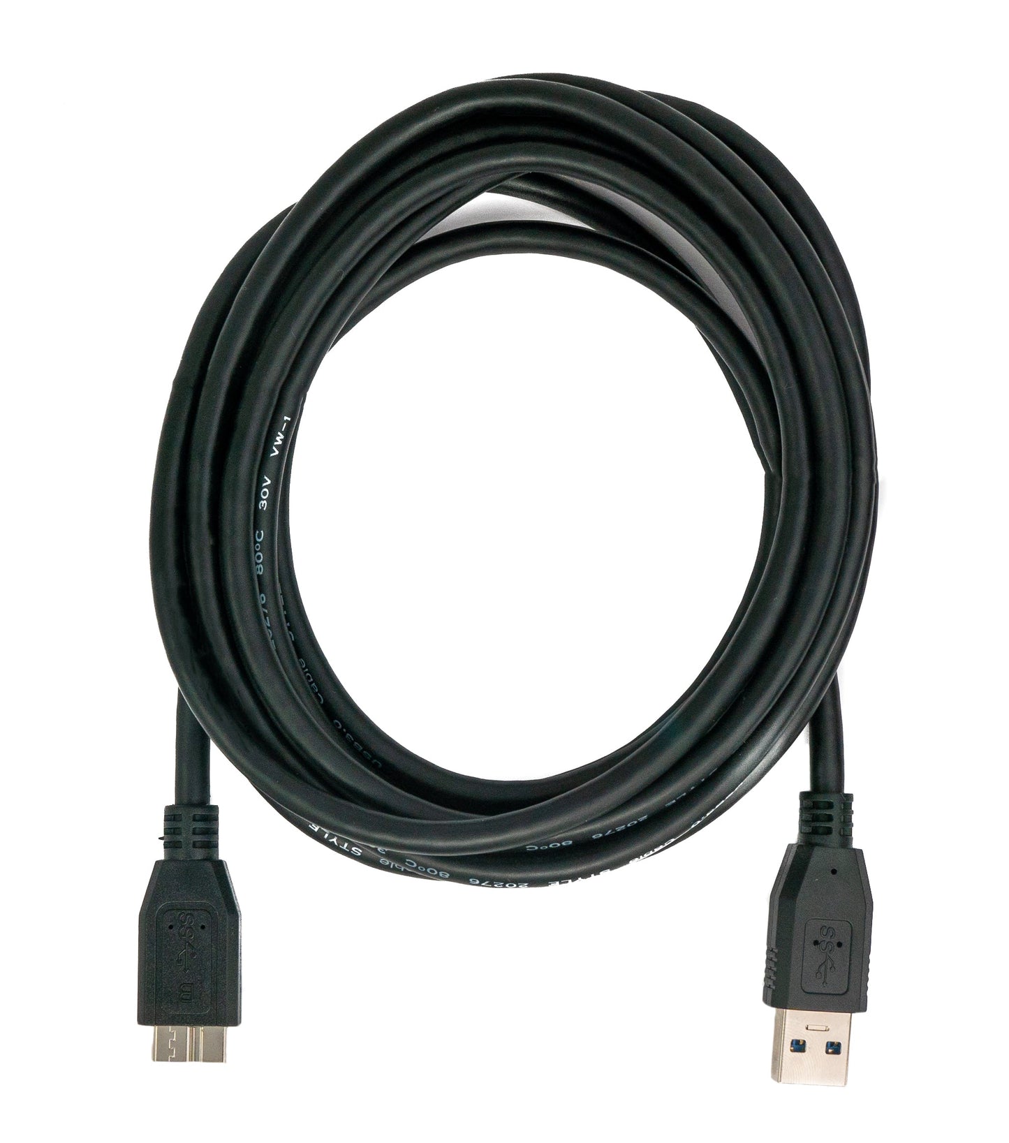 SYSTEM-S USB 3.0 snúra 3 m Micro B tengi í Type A tengi í svörtu 