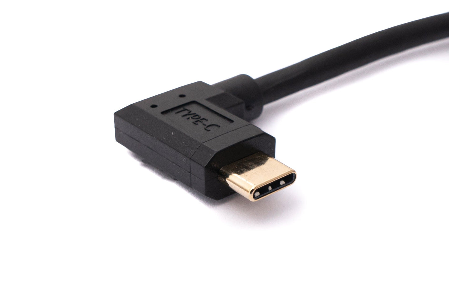 SYSTEM-S USB 3.1 Kabel 100 cm Typ C Stecker zu Buchse Schraube Winkel in Schwarz