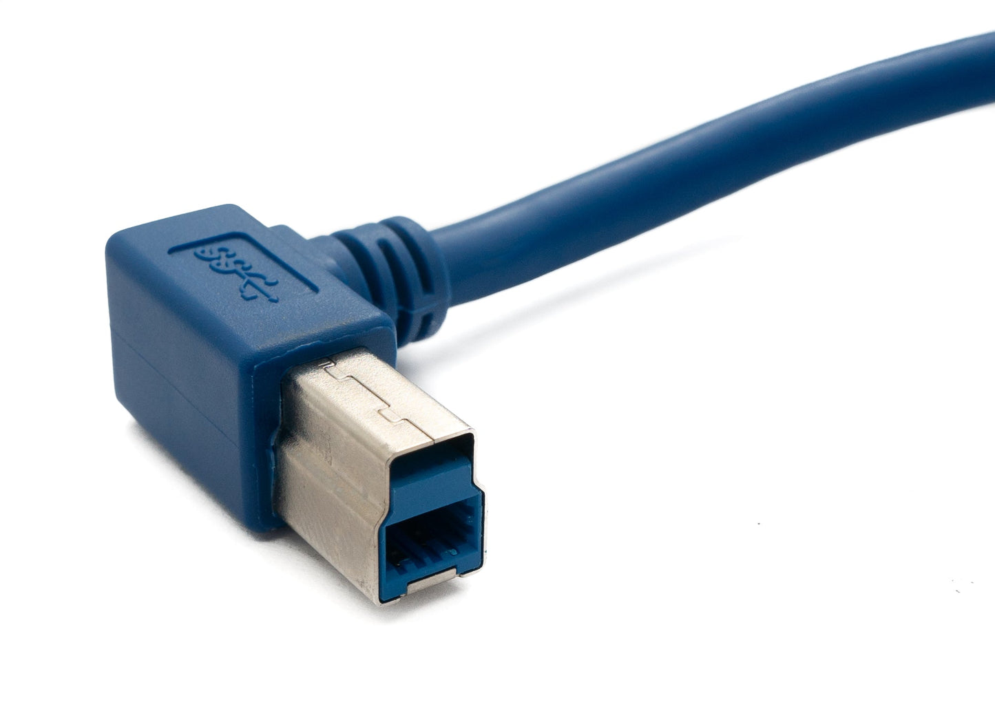 SYSTEM-S USB 3.0 Kabel 3 m Typ B Stecker zu Typ A Stecker Winkel in Blau