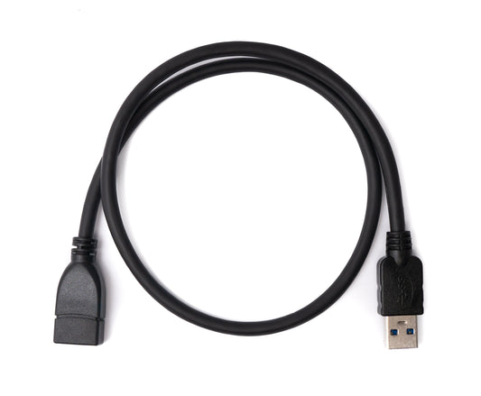 SYSTEM-S USB 3.0 Kabel 50 cm Typ A Stecker zu Buchse in Schwarz