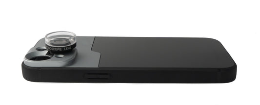 SYSTEM-S Makro Linse 30x Mikroskop Filter mit Hülle in Schwarz für iPhone 13