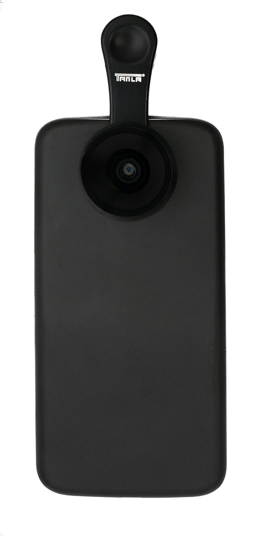 SYSTEM-S Macro lens 1.1x to 2.8x magnification with clip and protective case for smartphone
