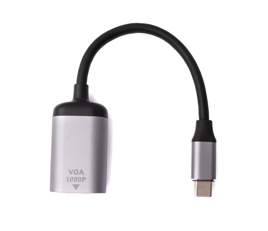 SYSTEM-S VGA snúra 20 cm kvenkyns í USB 3.1 Tegund C karlkyns í gráu