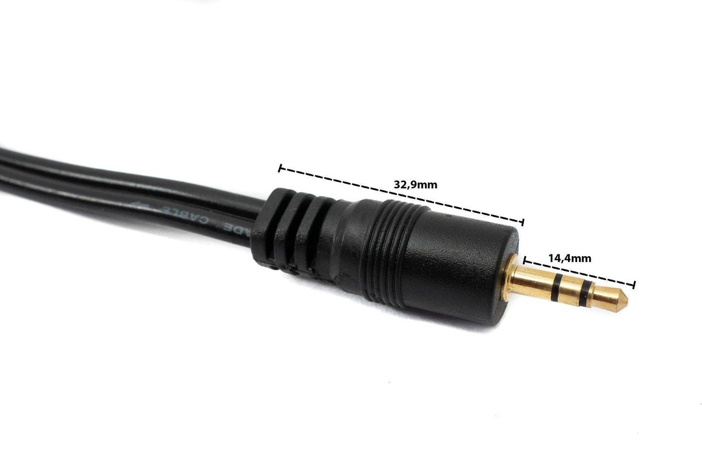 SYSTEM-S Cinch 2 RCA snúra 1,5m tengi í AUX 3,5mm jack tengi Stereo AV í svörtu