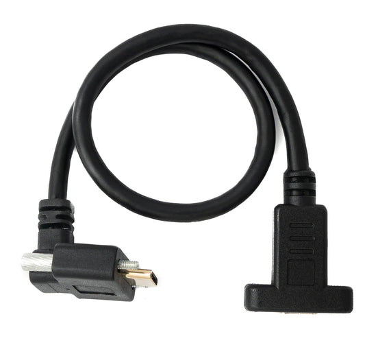 SYSTEM-S USB 3.1 Gen 2 100W cable 30 cm Type C male to female screw angle