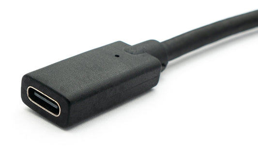 SYSTEM-S USB 3.1 Kabel 60 cm Typ C Stecker zu Buchse Schraube in Schwarz