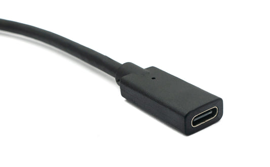 SYSTEM-S USB 3.1 Kabel 200 cm Typ C Stecker zu Buchse Schraube Winkel in Schwarz