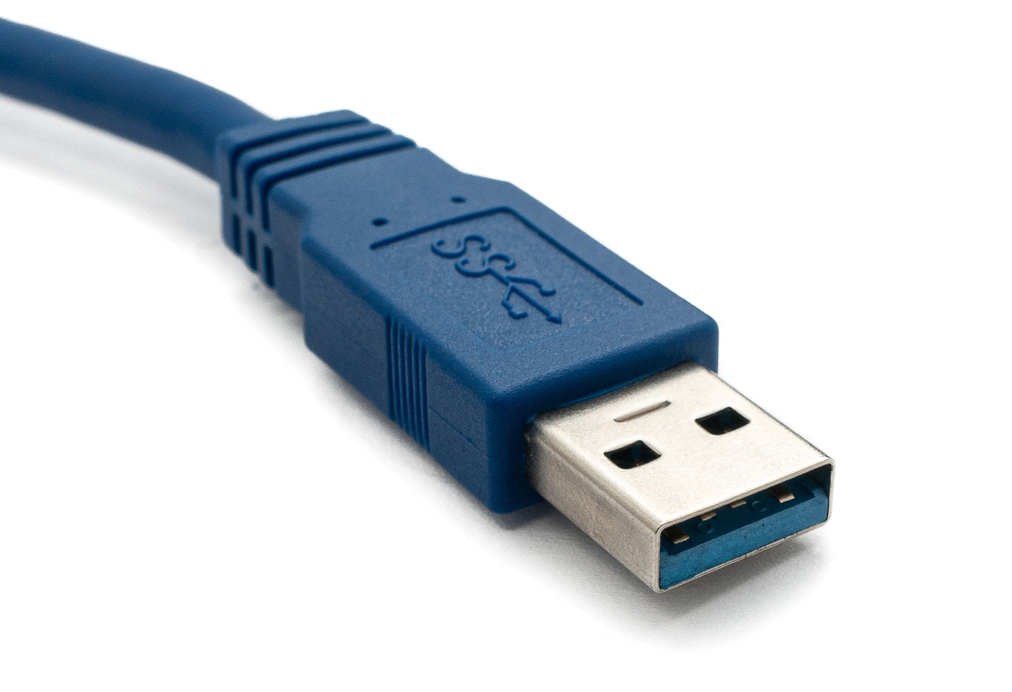 SYSTEM-S USB 3.0 Kabel 3 m Typ B Stecker zu Typ A Stecker Winkel in Blau