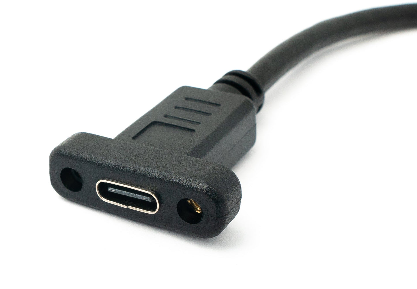 SYSTEM-S USB 3.1 snúra 1,8 m Tegund C karlkyns í kvenkyns skrúfuhornssnúra í svörtu